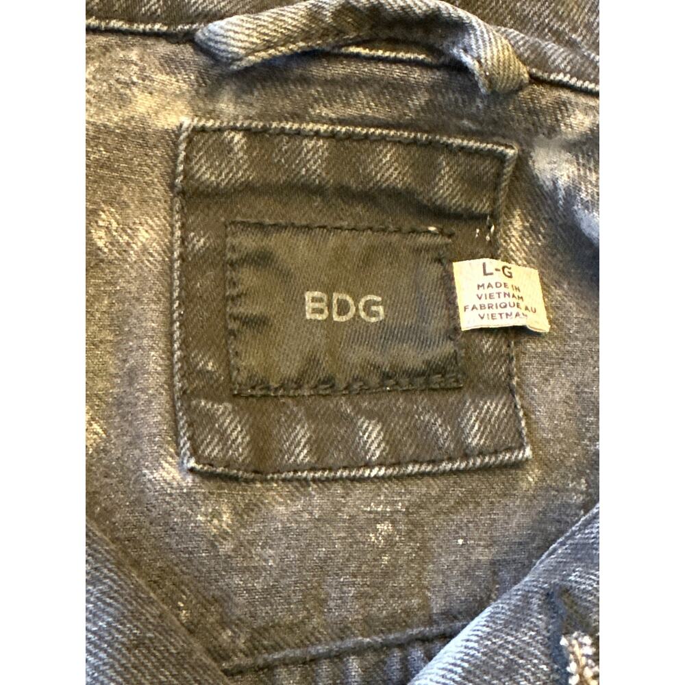 BDG Urban Outfitters Bleach Washed Jean Jacket Mens L Black - Picture 8 of 9